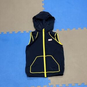 Navy Hooded Vest with Yellow Trim- hunter brand